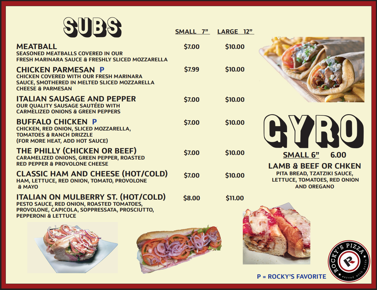 Our Menu - We Deliver | Rocky's Pizza